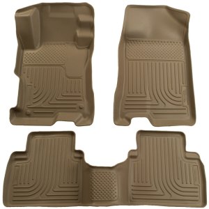 Toyota Prius Floor Liners - Front + Rear - Husky Liners - WeatherBeater - Tan - `04-`09